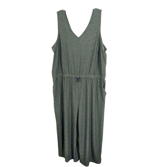 Old Navy Active Breath On Jumpsuit Plus XXL Green Wide Leg V Neck Sleeveless - Picture 1 of 3